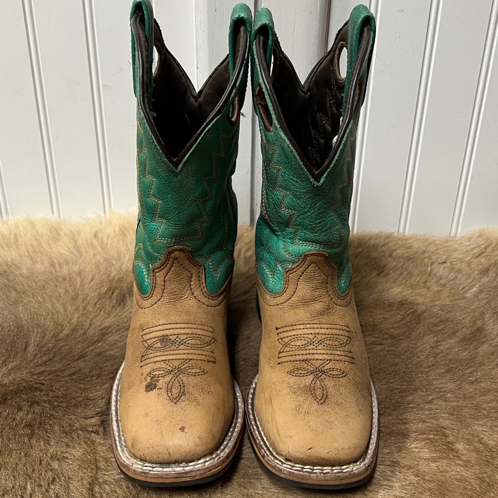 Smoky Mountain Boys Jesse Teal Cowboy Boots 1 Western - Picture 3 of 6